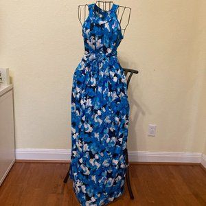 Calvin Klein Blue Floral Maxi Dress